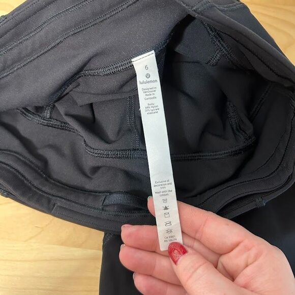 Lululemon Time To Sweat Cropped 23” Leggings 6 Black Pockets High Rise - Picture 7 of 10